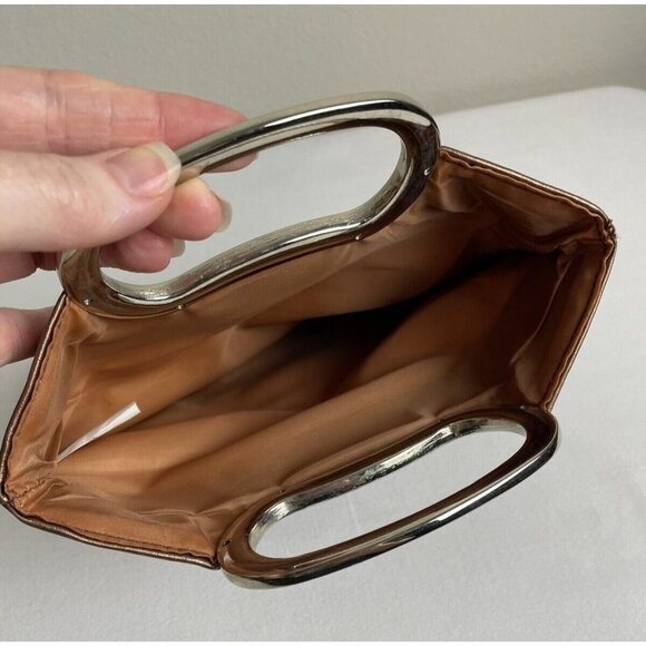 Copper Foldover Vegan Leather Convertible Clutch Purse Metallic Evening - Picture 9 of 9